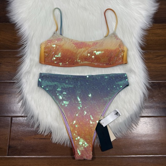 Gianni Bini Other - Gianni‎ Bini Dannijo Small / XS Sequin Frankie Top Frida Bikini Bottom Swimsuit